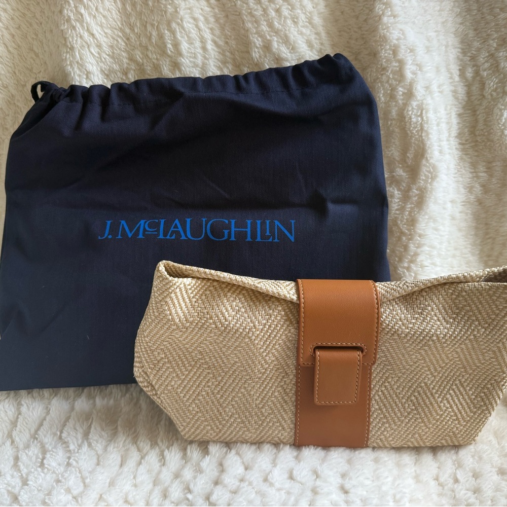 NWT J. McLaughlin Gail Grasscloth Clutch Purse NEW